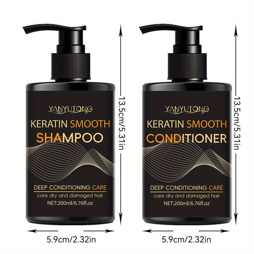 Keratin Smooth Shampoo and Conditioner in 200mL Pump Bottles with Duo, Shampoo-Only or Conditioner-Only Options — image 5