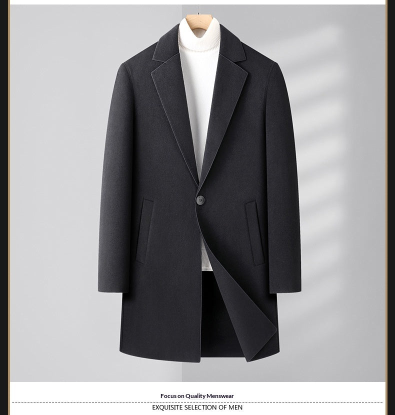 Autumn And Winter Men's Wool Double-faced Overcoat