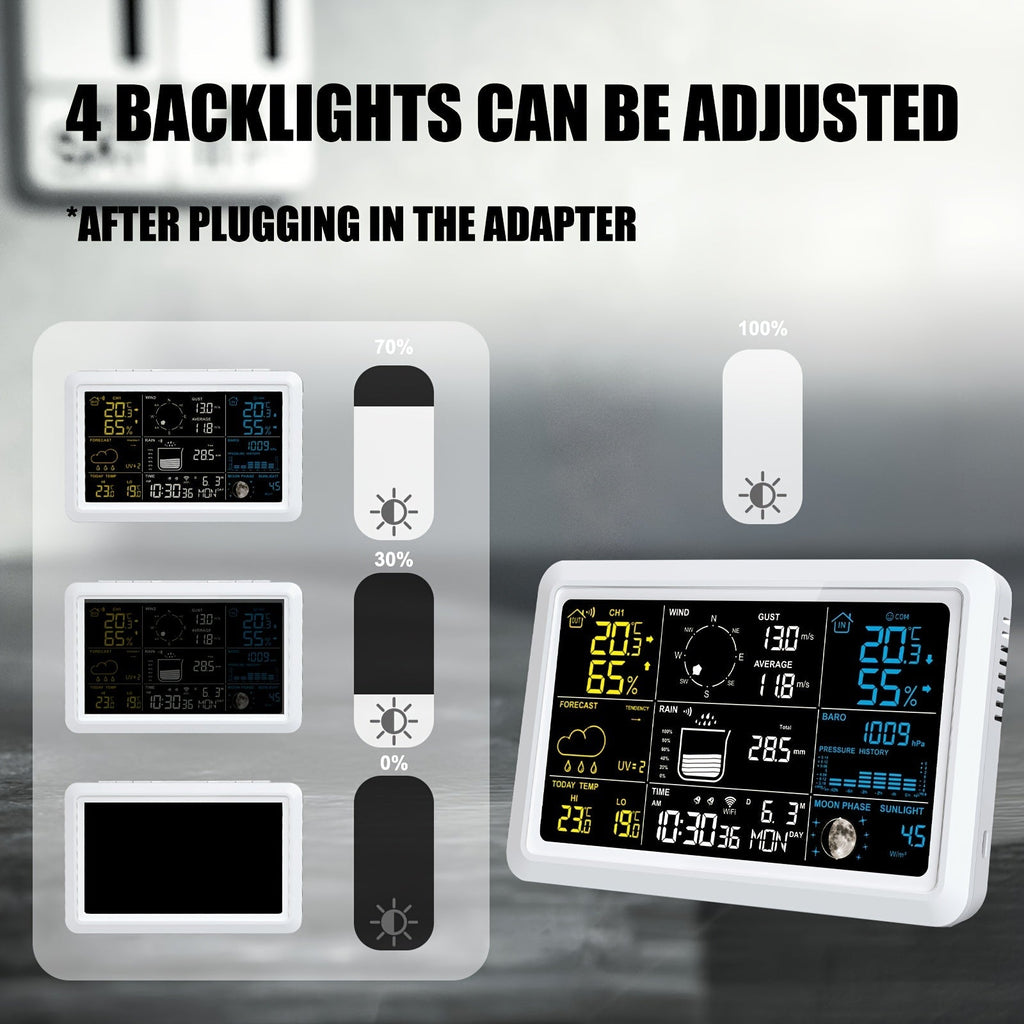 WiFi Weather Station | 7-in-1 Rain Gauge Wind Speed App Forecast — image 10