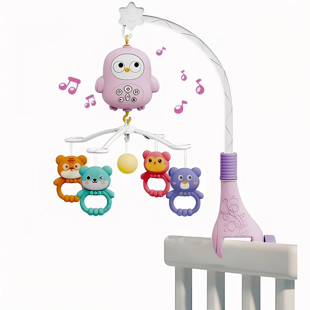 Baby Musical Crib Mobile with Music & Lights Projection, Take-Along Rattle & Music Box, Owl, Star & Penguin Styles — image 1