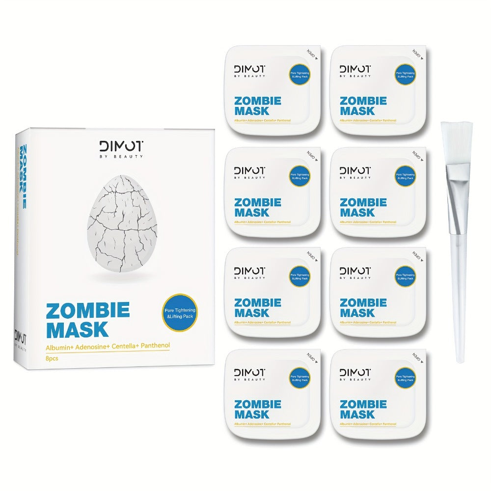 Zombie Face Mask 8pcs Plant Squalane Skin Texture Improving Facial Mask Set for Women for Bath Time, Home Spa and Personal Ca