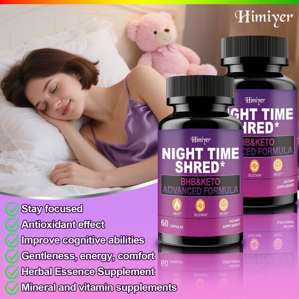 Night Time Fat Burner for Women, Shred Mask Capsules with Caffeine, Goji Berries & Dandelion Root — image 8