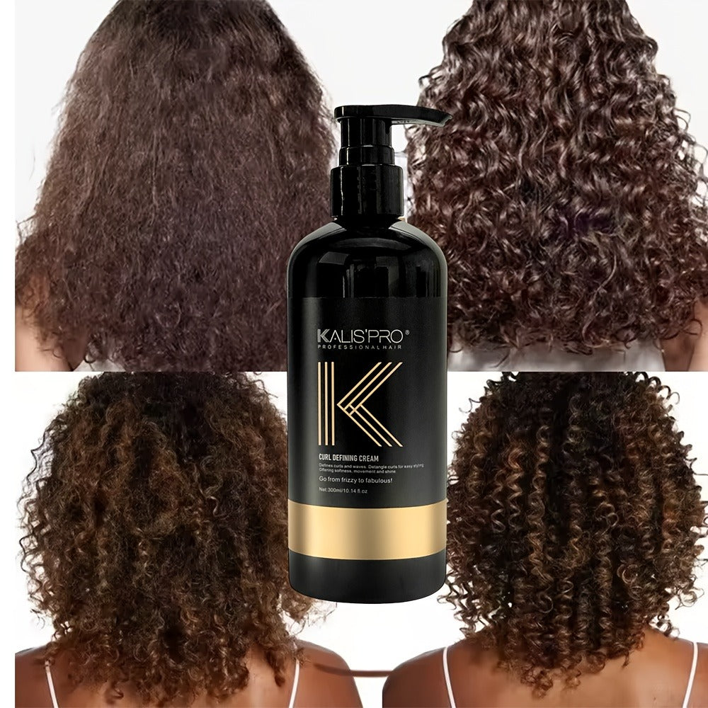 Curl Defining Cream and Detangling Brush Set by KALISPRO with One or Two 300ml Pump Bottles — image 8