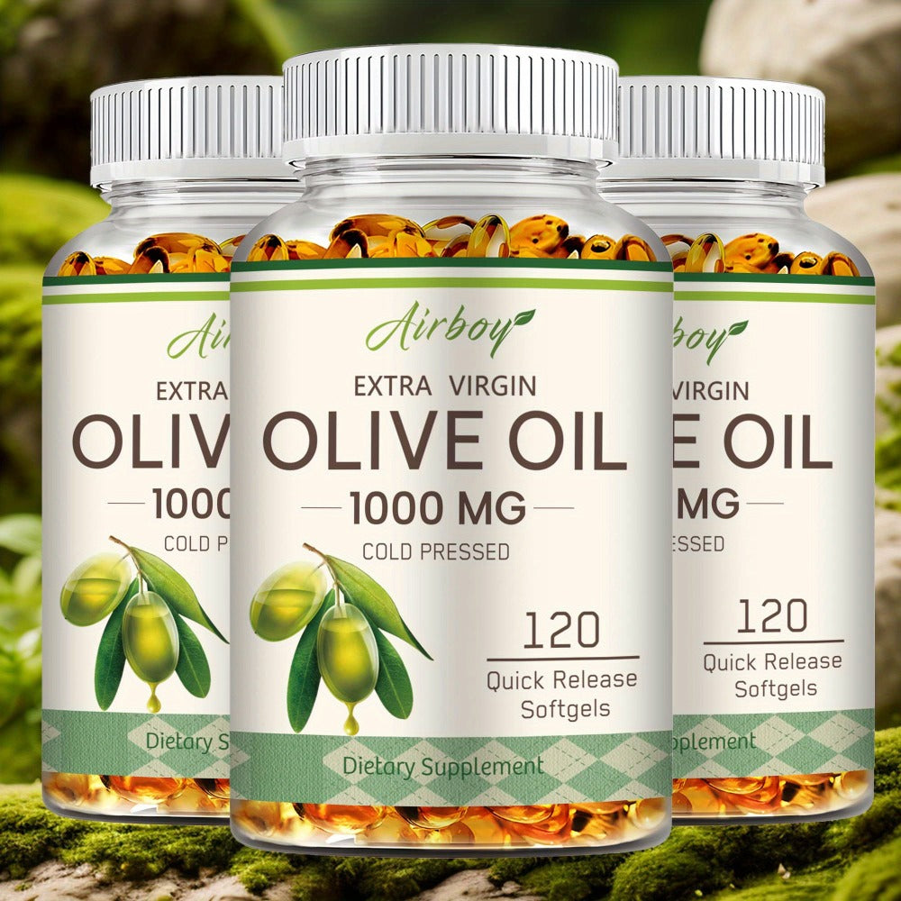Extra Virgin Olive Oil Capsules 120 Softgels with Omega-9 Omega-6 & Palmitic Acid for Bath Time, Home Spa and Personal Care —