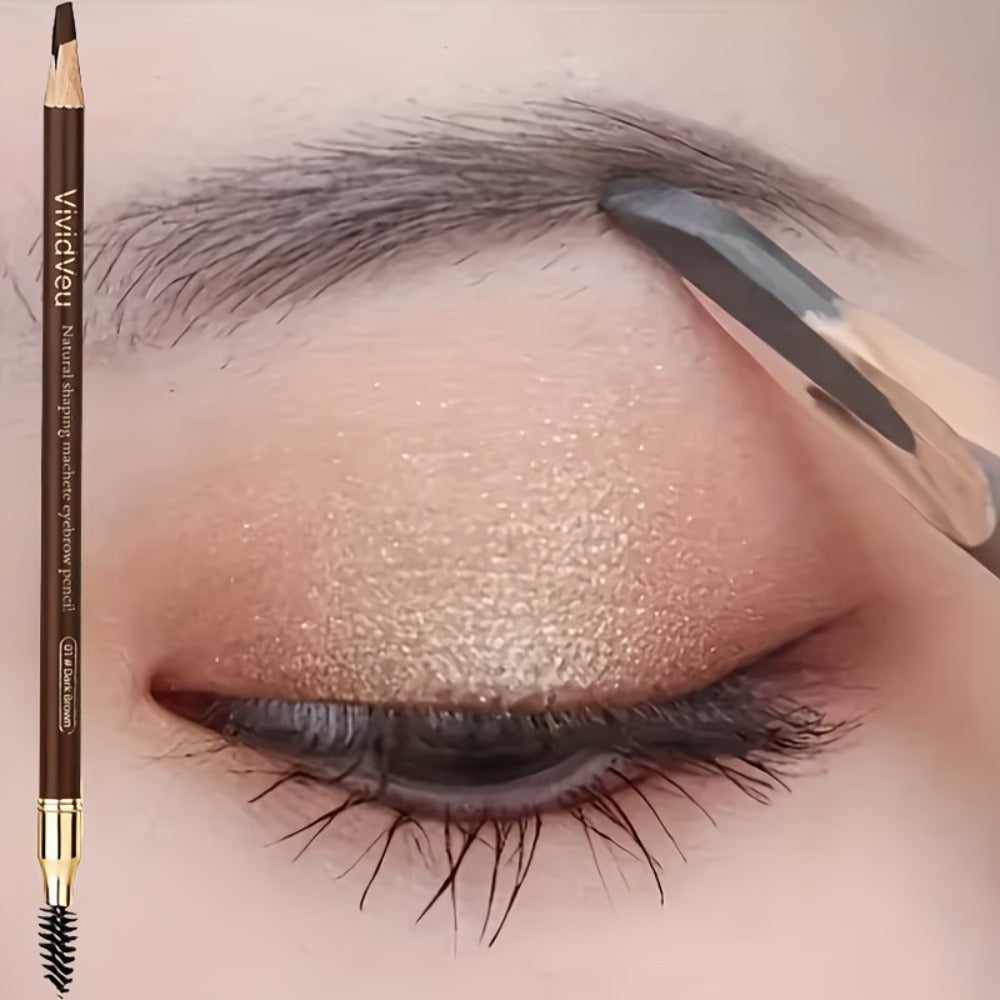 Four-Color Wood Eyebrow Pencil Set with Sharpened Brown-Tone Tips, Spoolie Ends and Approx. 20 cm Length — image 6