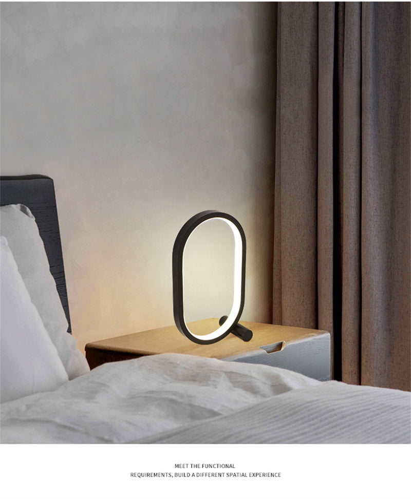 Usb Plug-In Lamp Oval Acrylic Lamp Touch Control Dimmable Modern Simple Creative Night Lamp Bedside Reading Lamp Desk Table Led