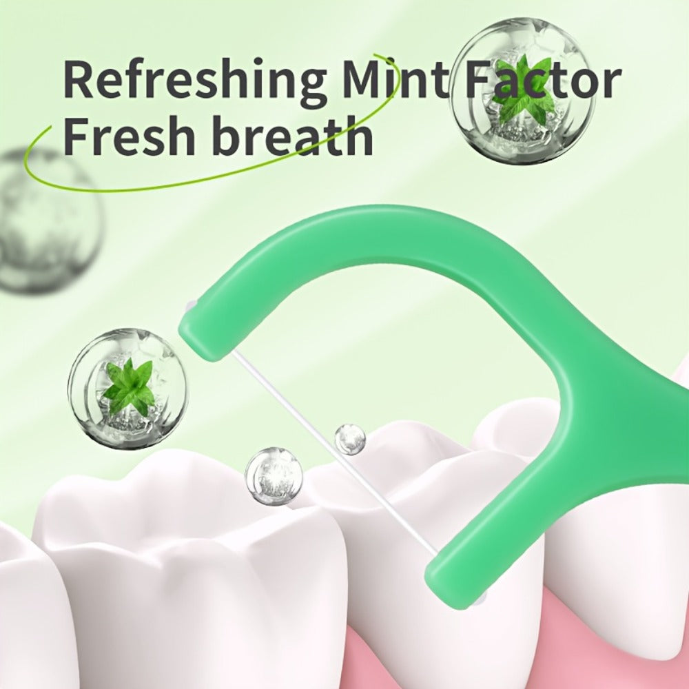 Mint Floss Picks 600 Count – Ultra-Fine Disposable Dental Floss Sticks, Interdental Cleaning, Plaque Removal, Fresh Breath — 