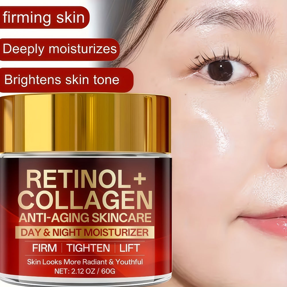 Two-Jar Day and Night Face Moisturizer Set with Retinol + Collagen Package Label and 60 g Jars — image 4