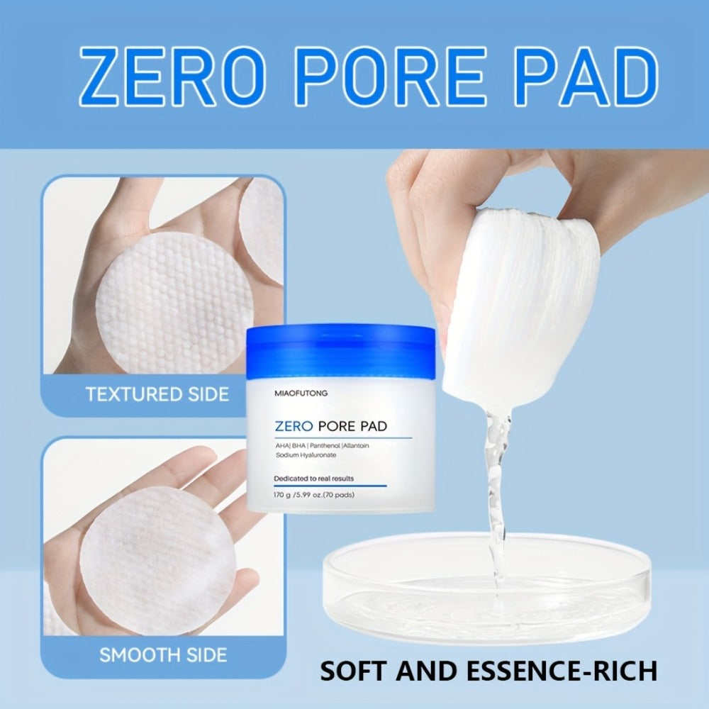 Exfoliating Cleansing Pads with Hyaluronic Acid & Rose Water 70 Count - Dual-Texture Deep for Bath Time, Home Spa and Persona