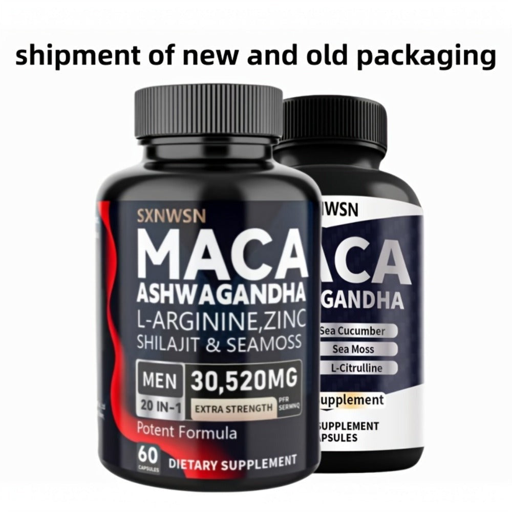 Dietary Supplement Capsules with SXNWSN Label, Sea Moss, Shilajit, Maca, L-Arginine and 60 or 120 Count — image 3