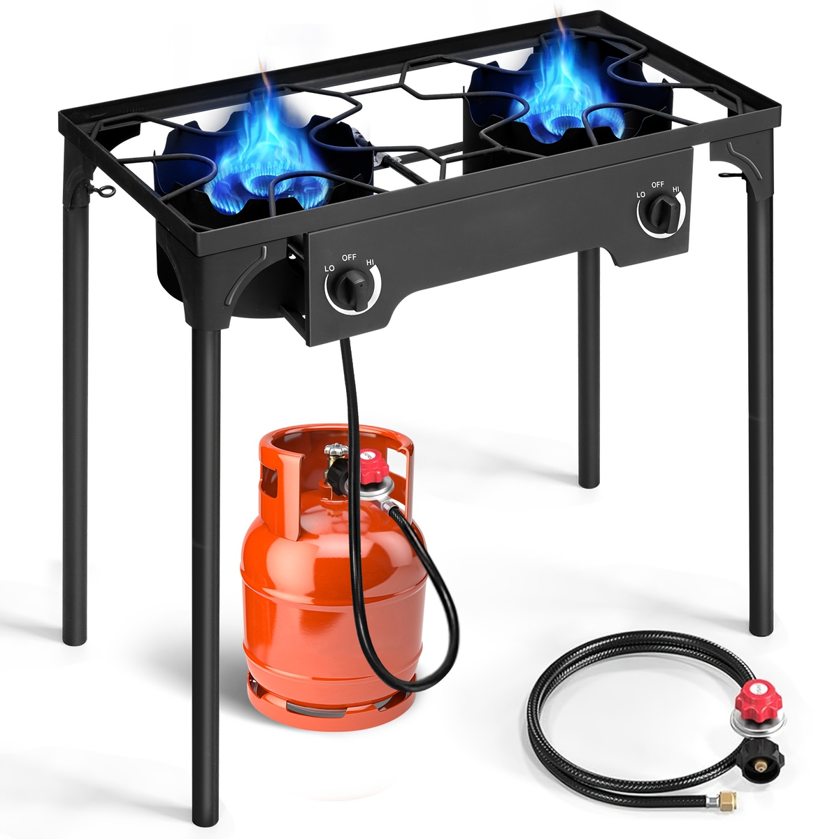 Outdoor Propane Burner Stove Cast Iron 1 or 3 Burner, 225000 BTU High-Pressure Cooker with Adjustable Heat — image 10