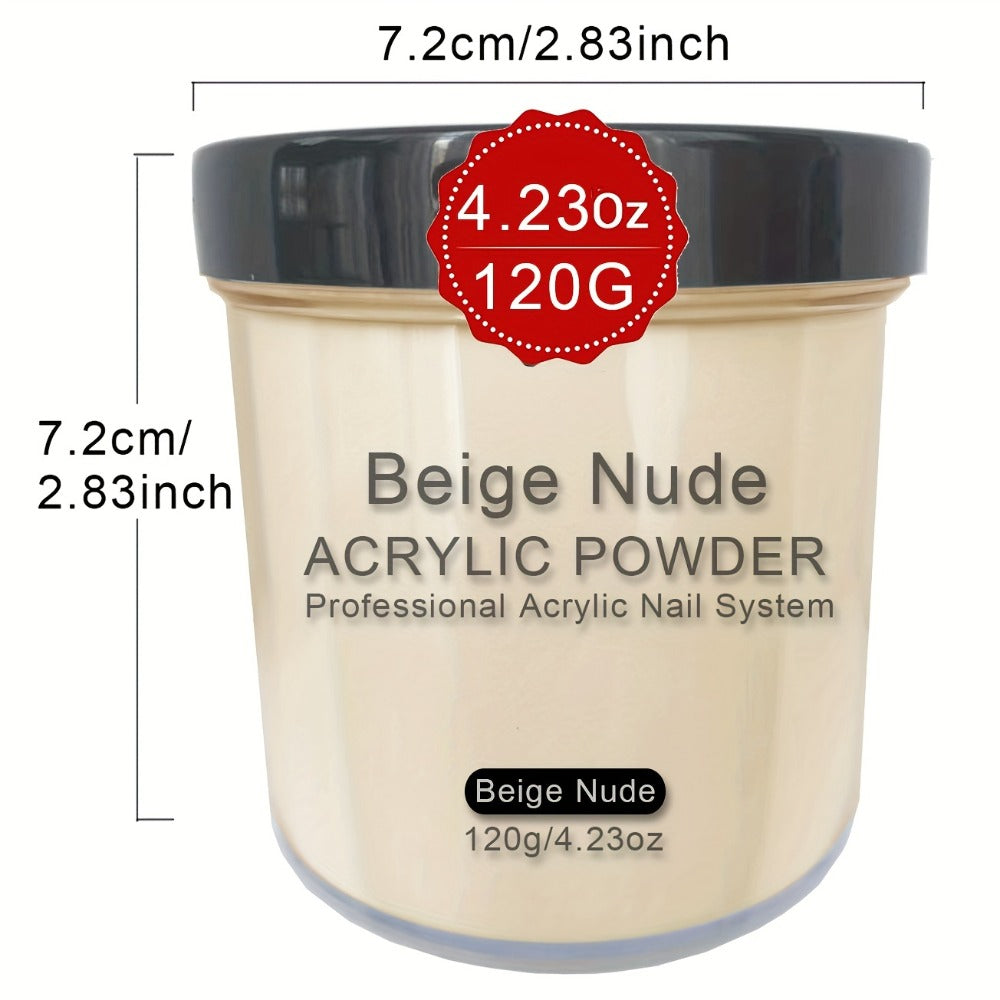 120g Acrylic Nail Powder Jar in Nude Blush, Beige or Beige Nude for Use with Compatible Acrylic Liquid — image 8
