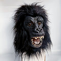 Black Gorilla Full-Head Costume Mask in Open-Eye or Eyeless Styles with Shaggy Fur and Open Mouth — image 9