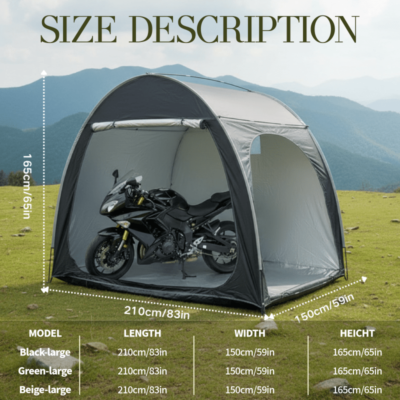 Bike Storage Tent Outdoor for Garden, Patio and Yard Use, with the Listed Configuration, for Everyday Use and Organized Stora