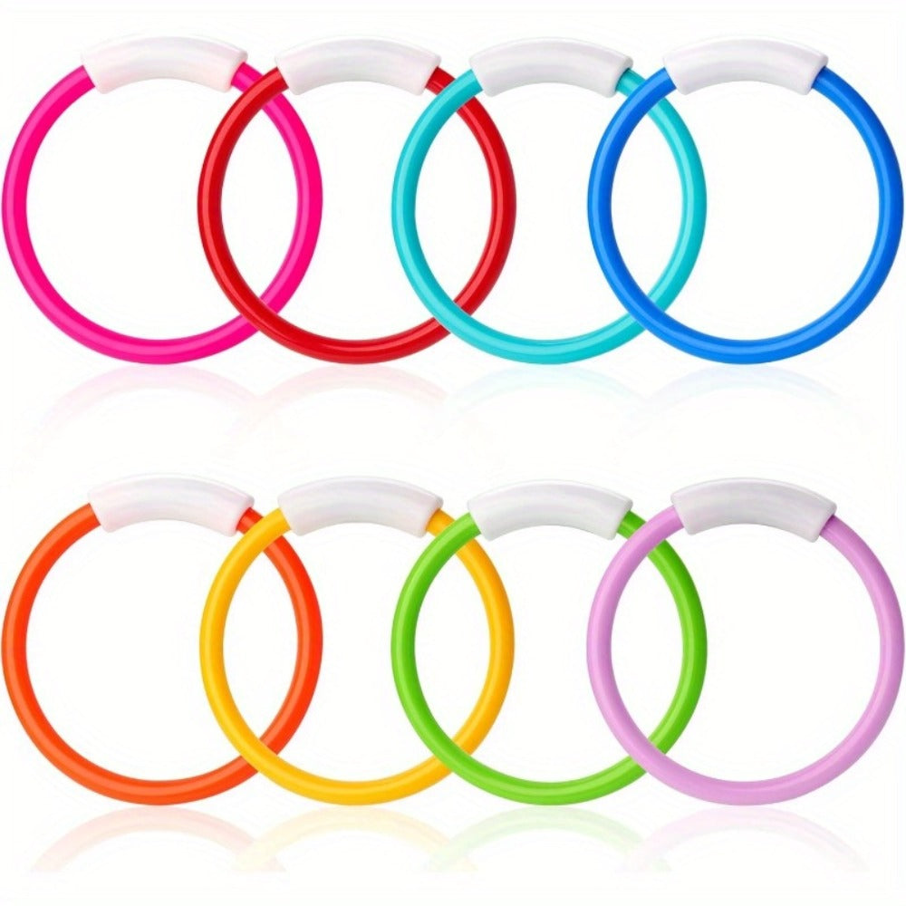 Diving Rings Pool Toys for Kids 8 Pack, Colorful Sinking Dive Rings Underwater Swimming Training Set for Boys & Girls — image