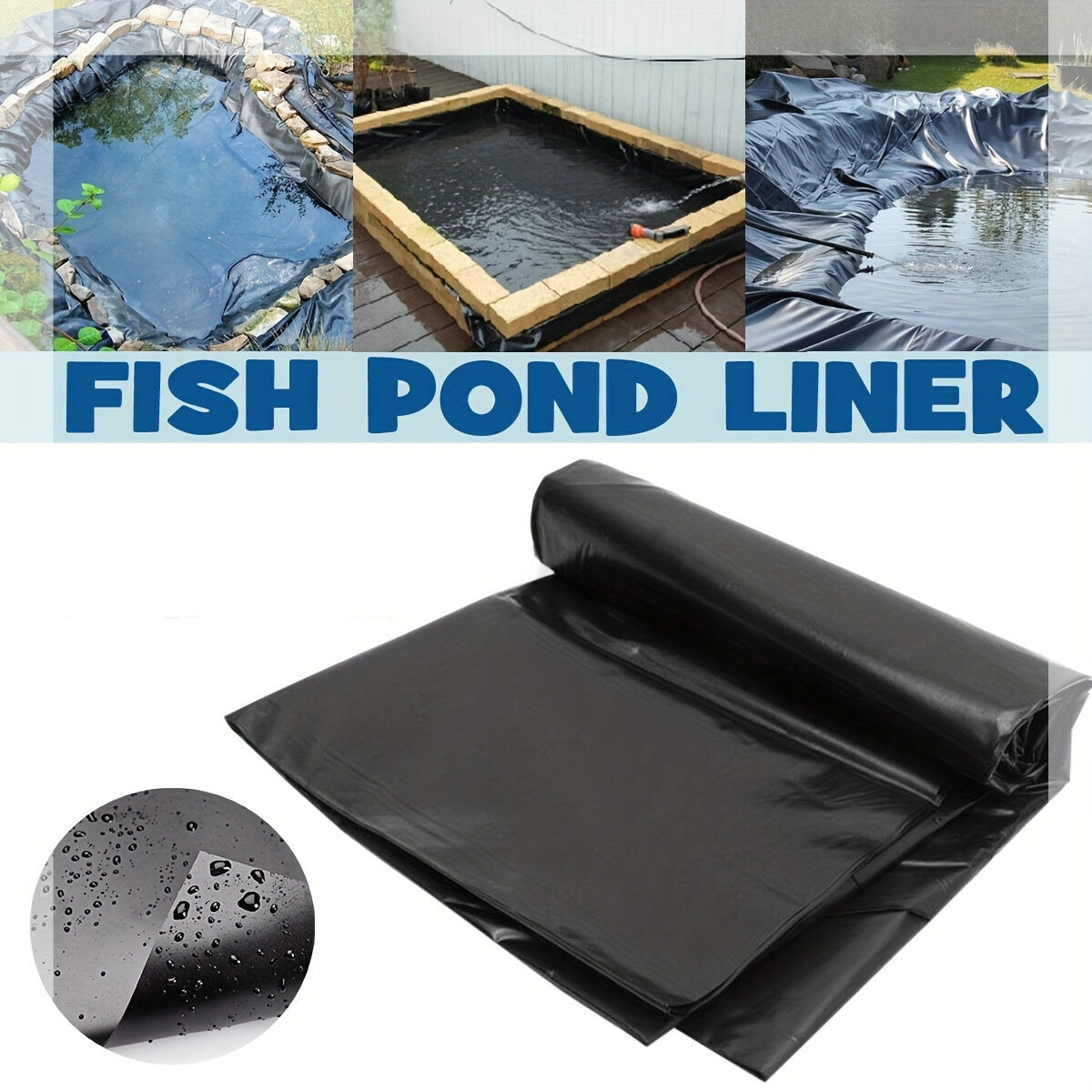 Black 5 x 10-Foot Pond Liner with 0.12mm Thickness for Fish Ponds, Water Gardens and Planter Boxes — image 6