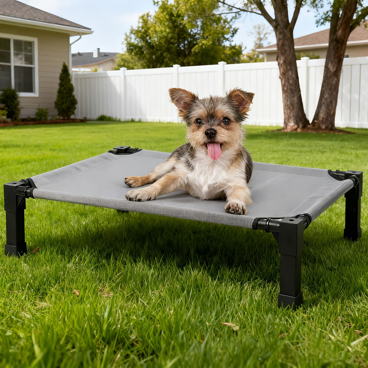 Elevated Mesh Dog Cot Bed with Folding-Leg Frame, Seven Colors and Four Labeled Sizes from 35 to 60 Inches — image 12