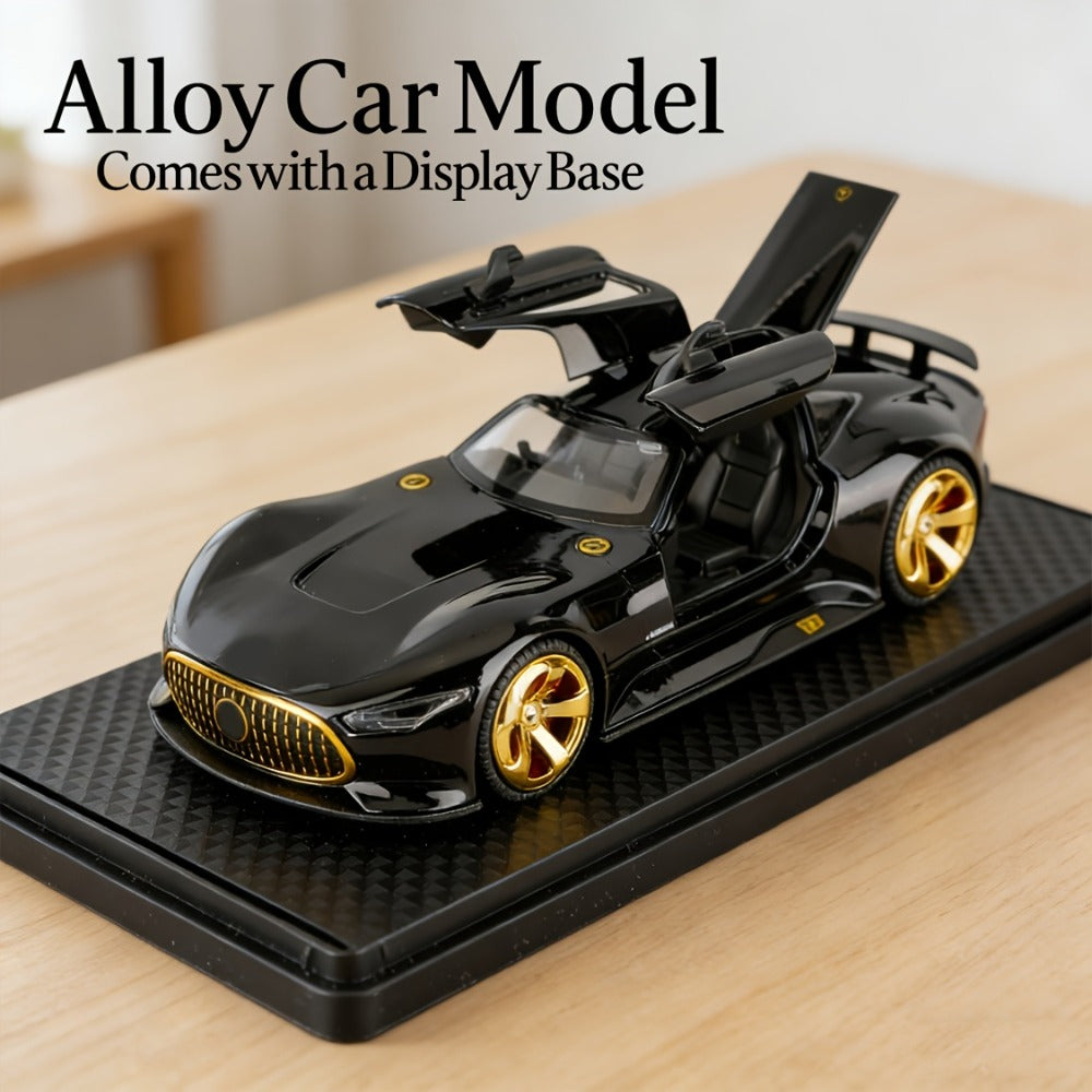 Mercedes-Benz GT Supercar Diecast Model with Gull-Wing Doors, Zinc Alloy High-Detail Static Collectible — image 1