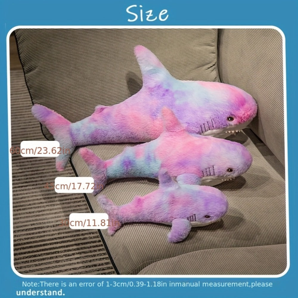 Plush Toy Jumbo Shark Pillow 24-Inch in Blue, Grey, Blue-Pink or Rainbow Colorways and Ocean Decor — image 5