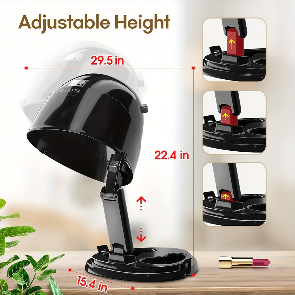 1875W Ionic Hooded Hair Dryer Bonnet Sit Under Hair Dryer for Women 3 Heat Settings, for Home, Travel and Salon Hair Styling 