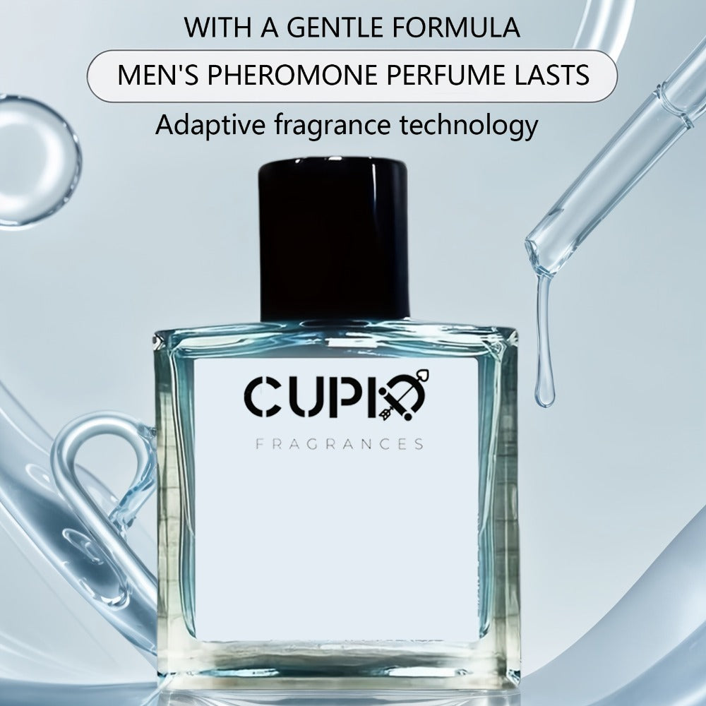 Men's Cologne CUPID 2.0 50ml Spray in Clear Square Glass Bottle with Black Cap and Single 1.69oz Selection — image 3