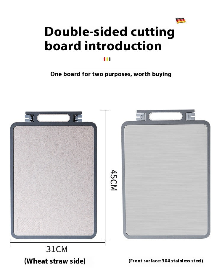 Cutting Board 304 Stainless Steel Chopping Board Kitchen Plastic Cutting Board Sharpening Double-sided Cutting Board