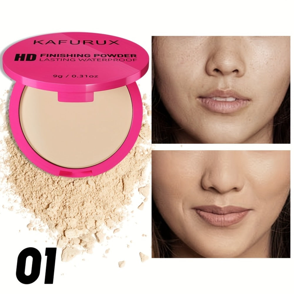 Pressed Powder Foundation 2 Pcs Set Waterproof Sweatproof Lightweight Buildable Coverage, for Makeup, Travel and Everyday Van