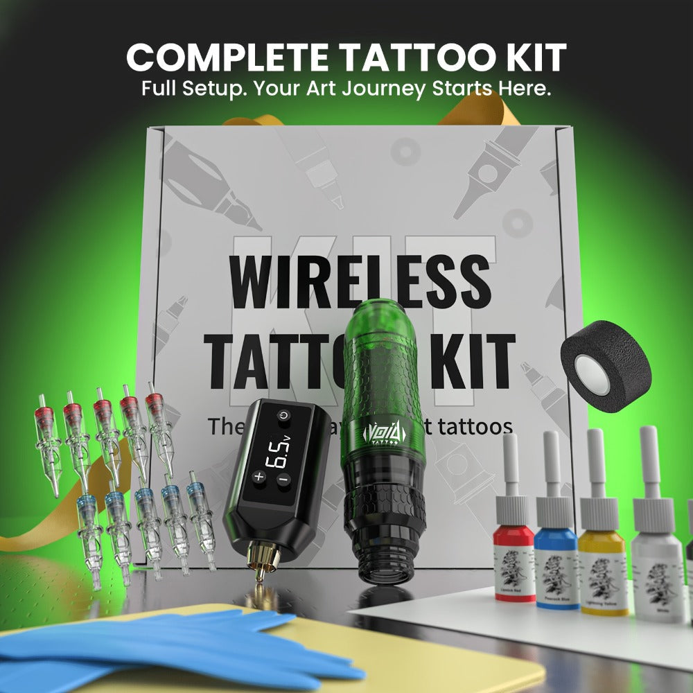 Tattoo Machine Kit VOID Wireless Pen with 1200mAh Battery, 4-12V Adjustment, 10 Cartridges and 5 Ink Shades — image 7