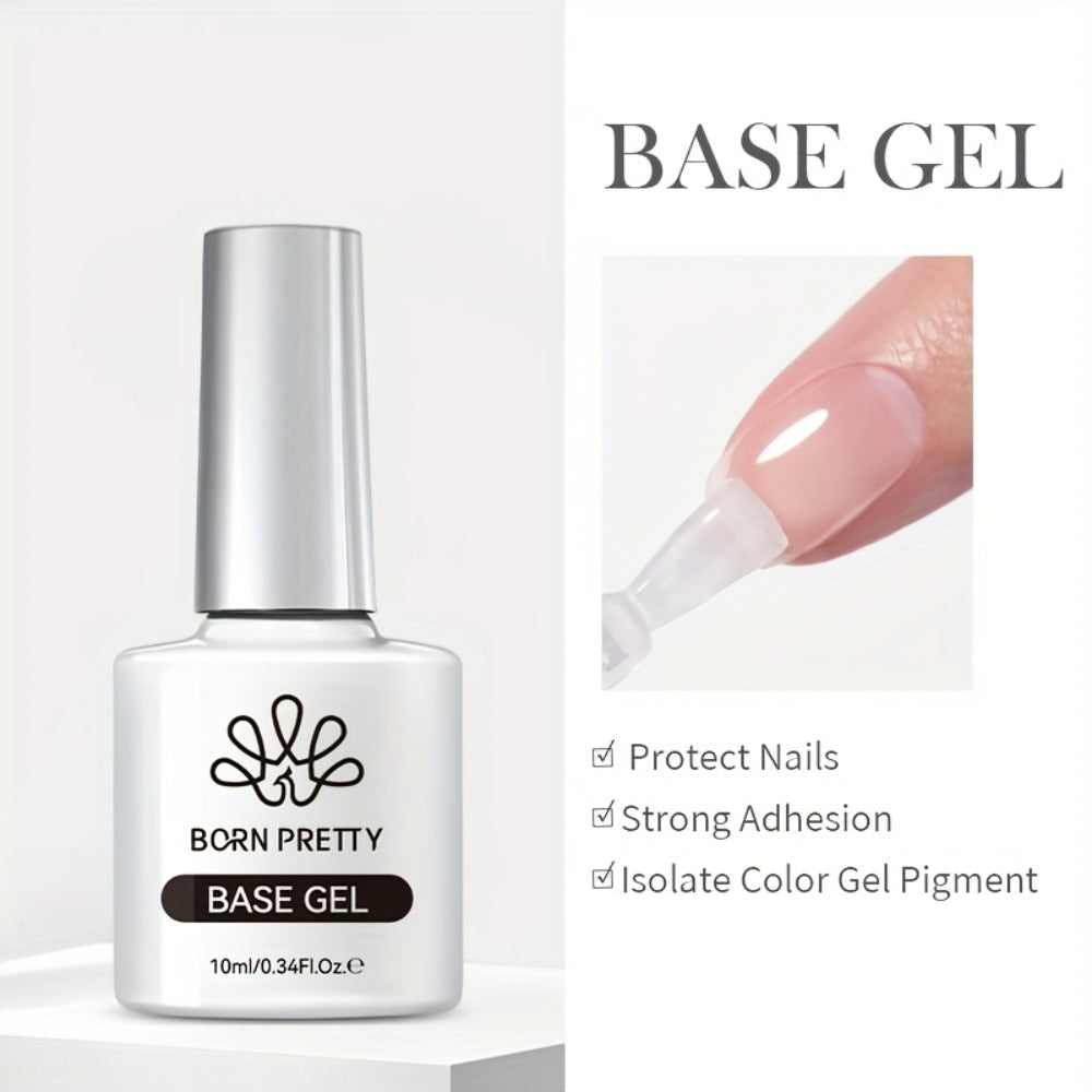 Gel Nail Prep Kit 4-Piece BORN PRETTY – Nail Dehydrator 15ml, Primer 15ml, Base Gel 10ml & Super Top Coat 10ml for Semi-Perma