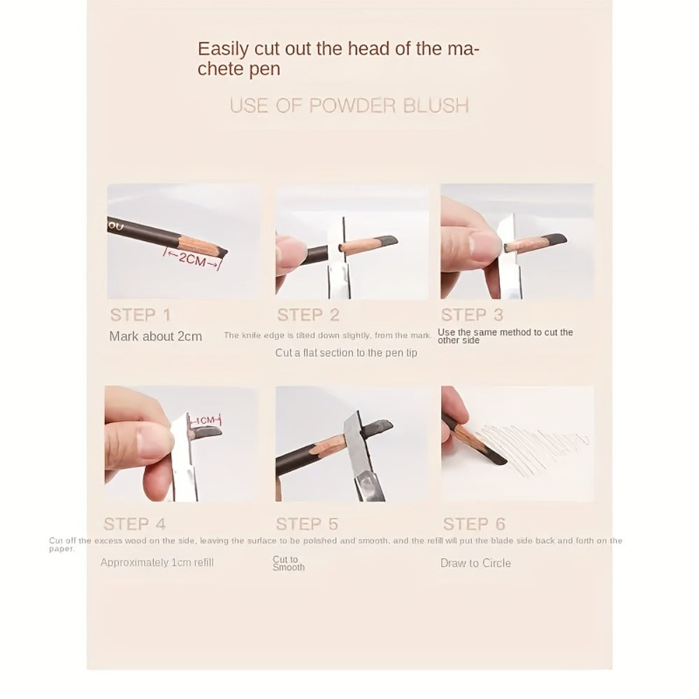 Four-Color Wood Eyebrow Pencil Set with Sharpened Brown-Tone Tips, Spoolie Ends and Approx. 20 cm Length — image 13