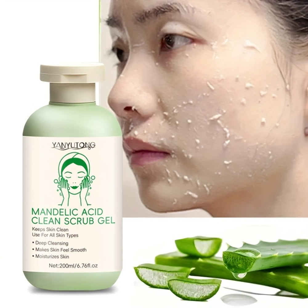 Mandelic Acid Facial Exfoliating Gel in a 200ml Green Pump Bottle for Face and Body Rinse-Off Use — image 5