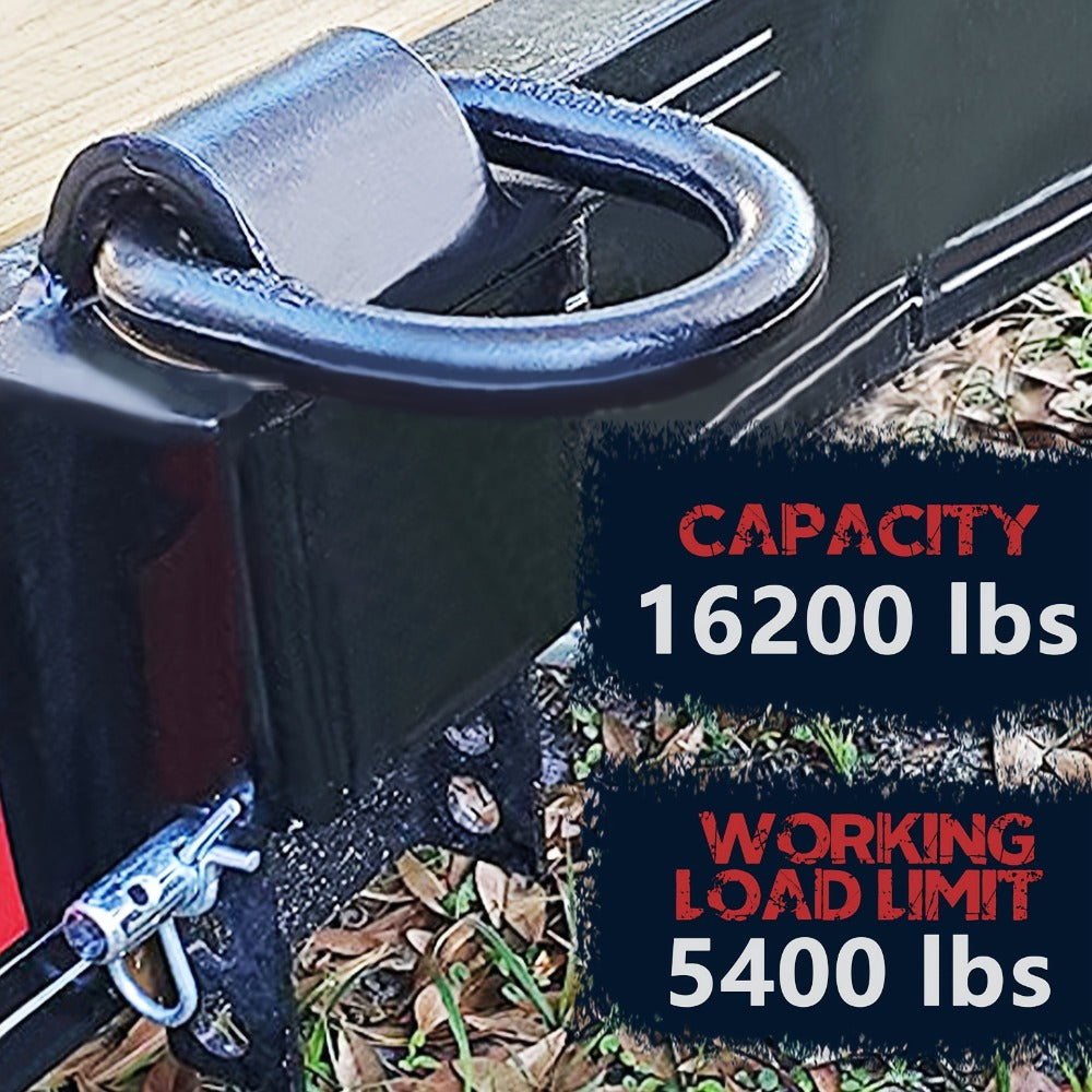 Stake Pocket D-Ring Tie Down 12, 000 lbs Breaking Load Heavy Duty Flatbed Truck Trailer Cargo Anchor – Adjustable 2"x4" Unive