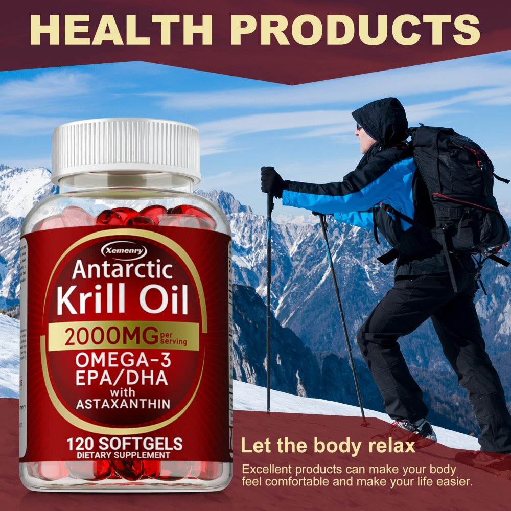 Antarctic Krill Oil 2000mg Softgels 120 Count with Astaxanthin EPA & DHA for Bath Time, Home Spa and Personal Care — image 15