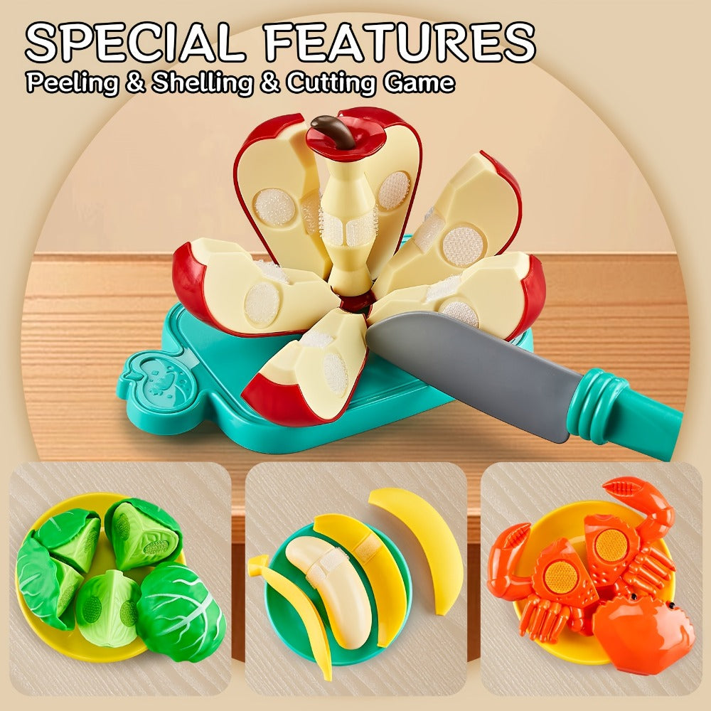 Pretend Play Food Set 85pcs, Cutting Toy Food with 2 Baskets, Pizza Veggies & Fruits, Play Kitchen Accessories for Toddlers —