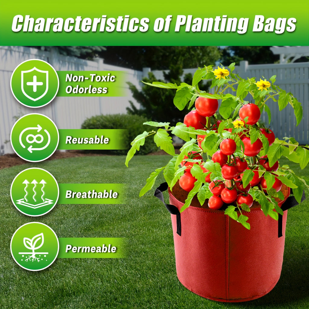 Seven-Color 10-Gallon-Labeled Grow Bag Set with Side Handles, 16-Inch Diameter and 12-Inch Height — image 5