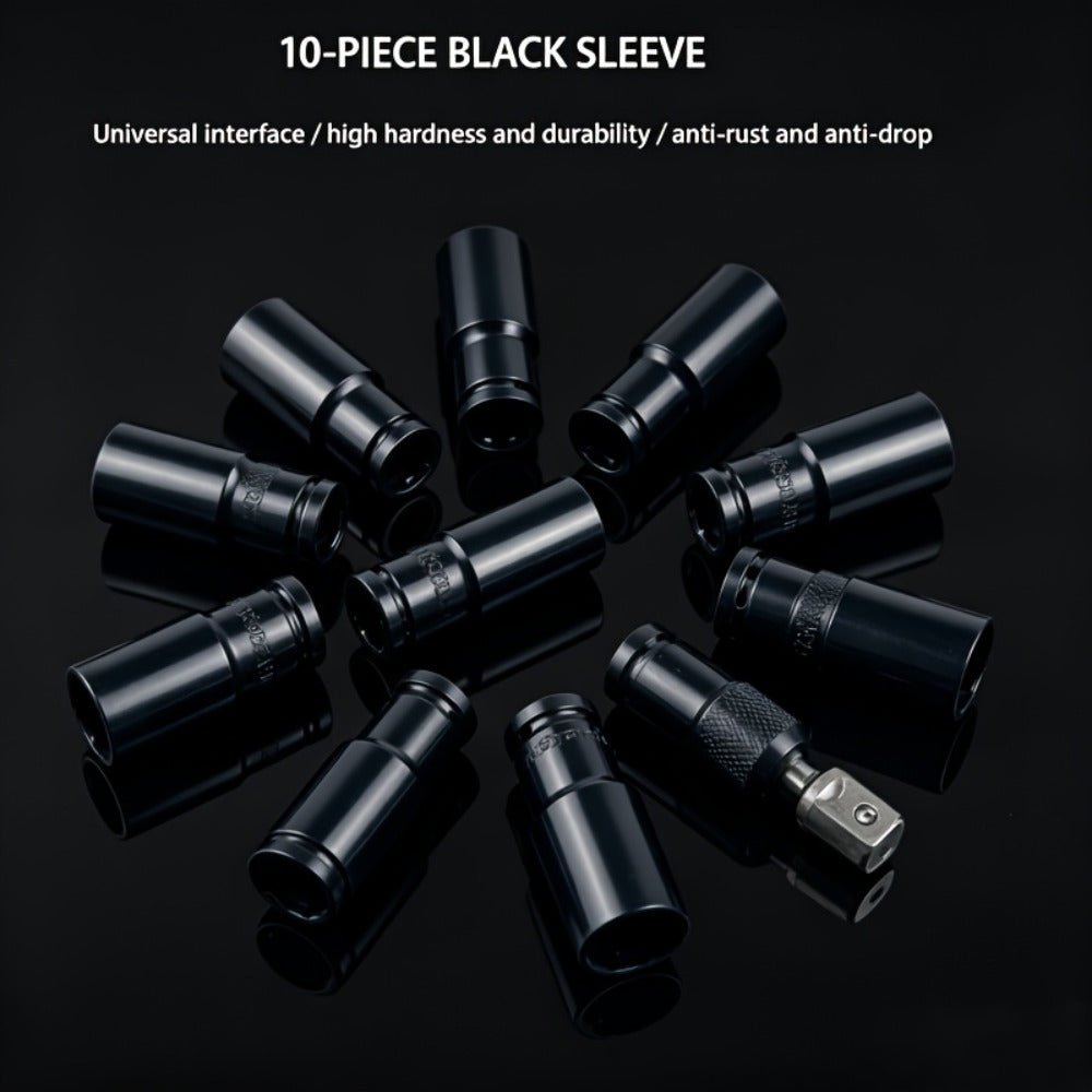 1/2 Inch Deep Impact Socket Set – Chrome Vanadium Steel for Tire Removal, Mechanical Repairs & Car Maintenance | Compatible w