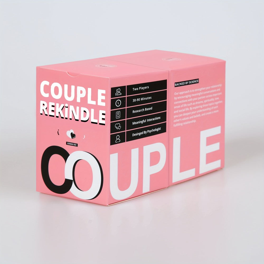 Couple Rekindle Conversation Card Game with 165 Cards, 10 Prompt Categories, Pink Box and Two-Person Play Format — image 4