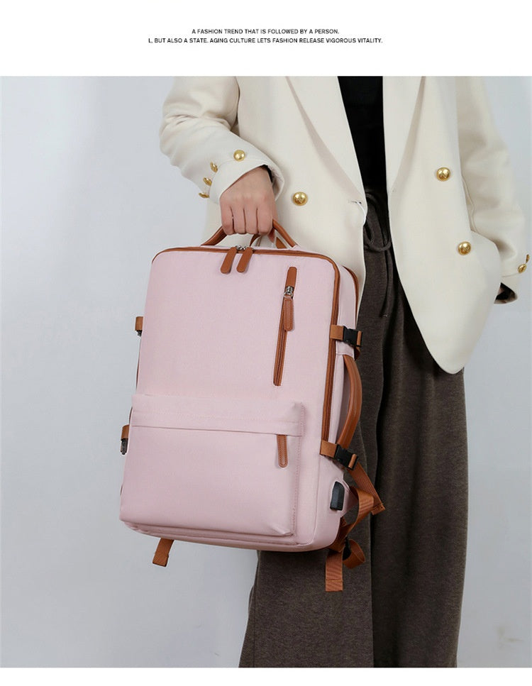 Business Travel Laptop Bag With Dual-Shoulder USB Charging Port