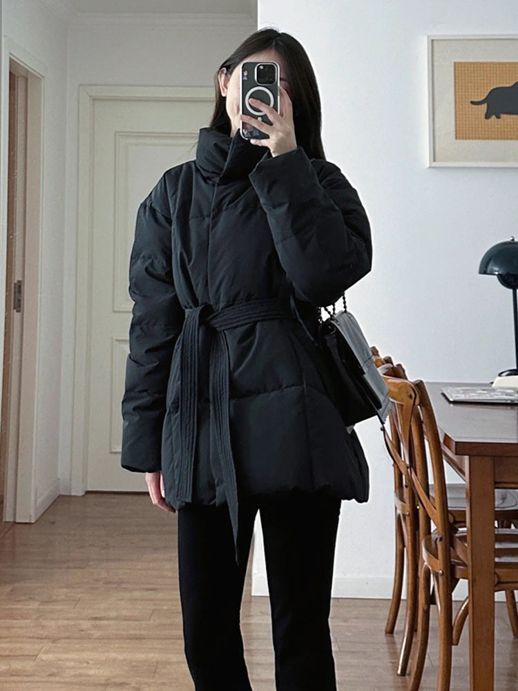Waist-controlled Lace-up Cotton Coat Jacket Women