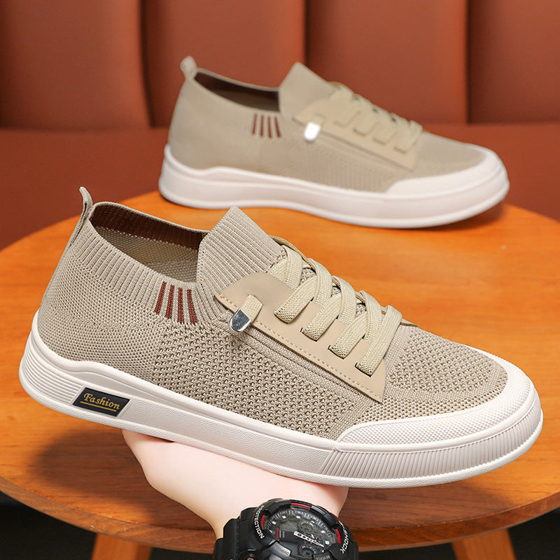 Men's Korean Style Canvas Sneakers - Casual Minimalist Trainers