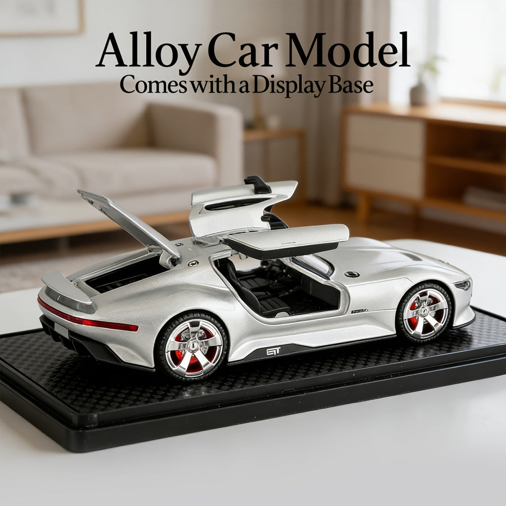 Mercedes-Benz GT Supercar Diecast Model with Gull-Wing Doors, Zinc Alloy High-Detail Static Collectible — image 7