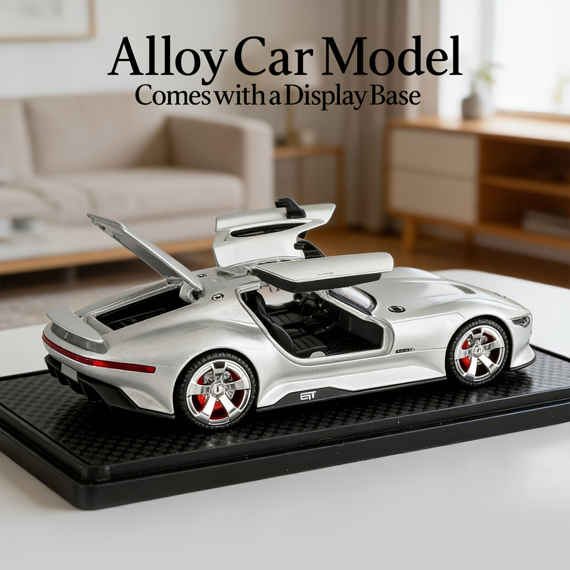 Mercedes-Benz GT Supercar Diecast Model with Gull-Wing Doors, Zinc Alloy High-Detail Static Collectible — image 7