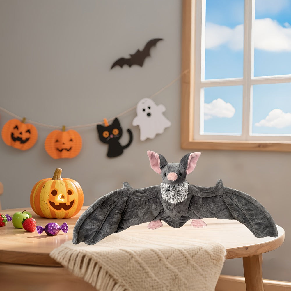 Giant Bat Plush Stuffed Animal 23 Inch Wingspan Grey Spooky Bat Toy with the Listed Color, Size or Set Options for Everyday U