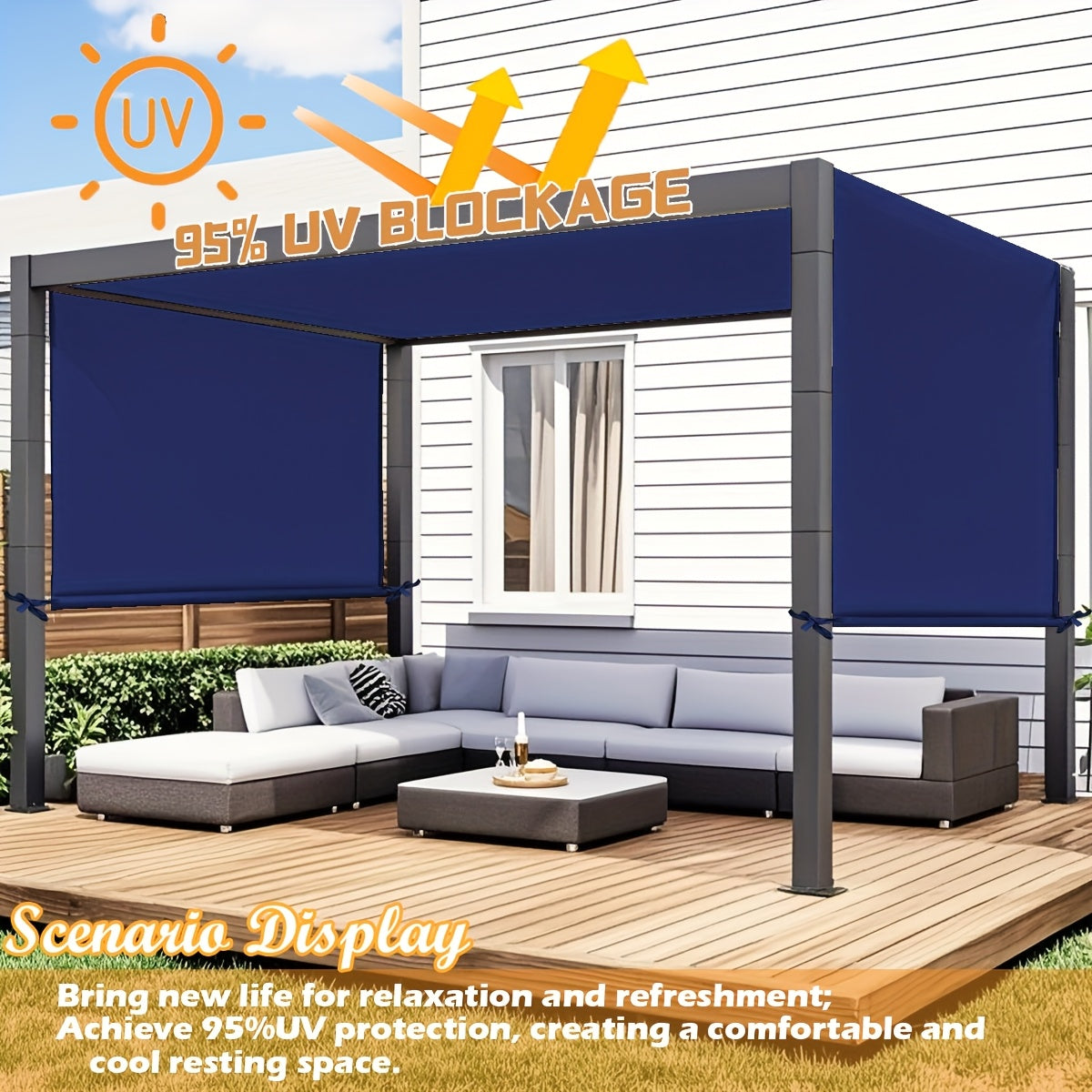 Pergola Canopy Replacement Retractable UV Block | Patio Shade Cover — image 16
