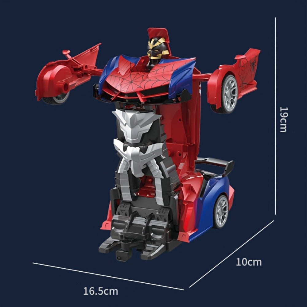 Robot Deformation Car for Kids 1:18 Blue & Red, One-Button Transform Remote Control Stunt Vehicle — image 14