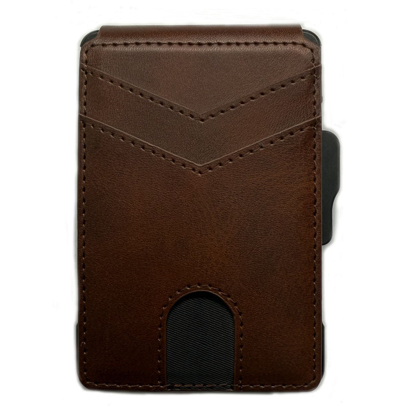 Wallet Men's Card Holder Large Capacity Flip Carbon Fiber Metal Cartridge