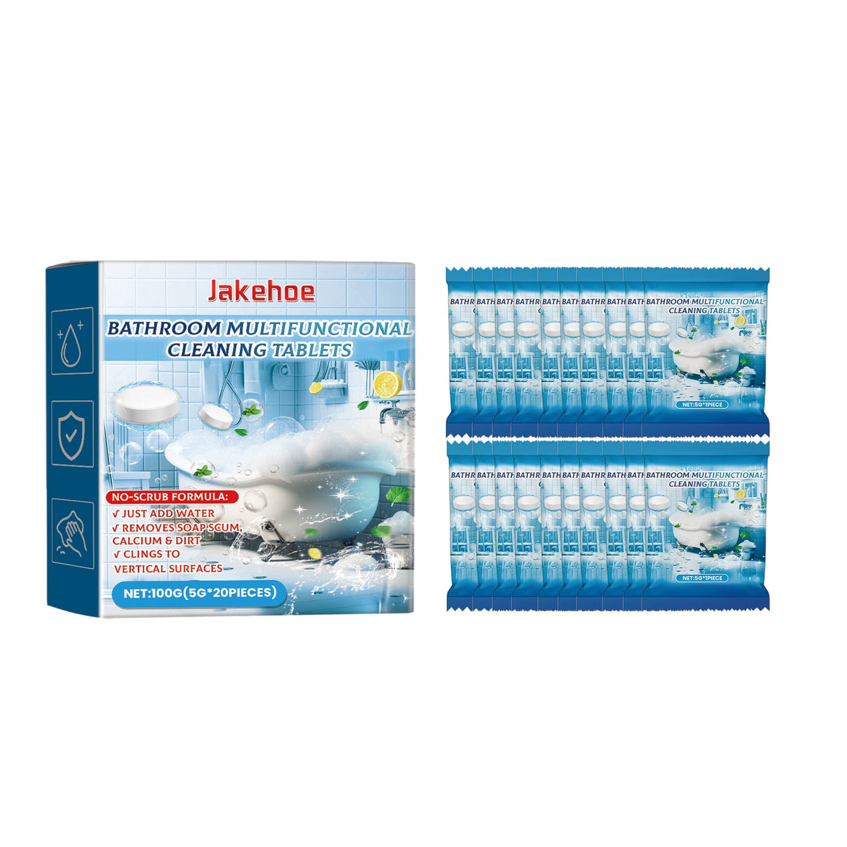 Bathroom Multifunctional Cleaning Tablets, Bathroom Decontamination Fragrance Bathtub Scale Household Cleaning Tablets - V.I.P Digital Presence