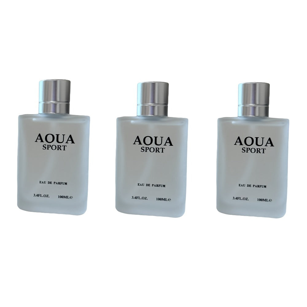 Perfume for Men AOUA 3-Pack with Three 3.4 oz Bottles and Citrus, Jasmine, Woody-Musk Profile — image 3