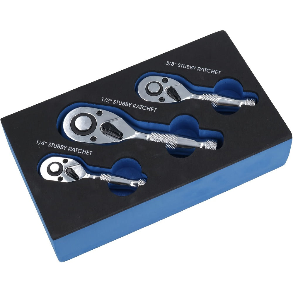 Three- or Six-Piece Flex-Head Ratchet Handle Set with 1/4, 3/8 and 1/2-Inch Drives and Extensions — image 3