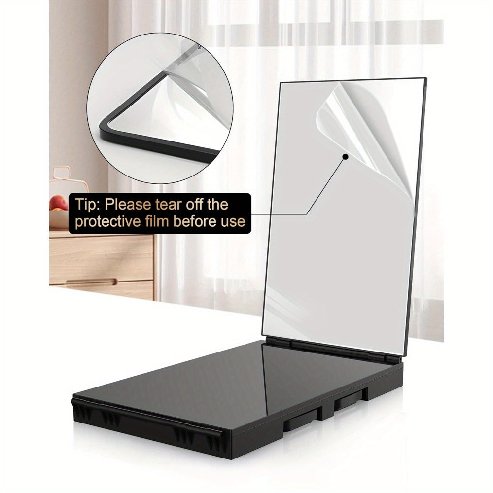 Self Hair Cutting Mirror 360° View 3-Way Anti-Fog HD Glass with 10X Magnifying Mirror – Height Adjustable Door Wall Table Mou